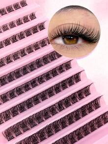 MEM 120pcs D Curl Cluster False Eyelashes, Reusable Natural Style, Soft And Comfortable, Easy To Wear, Suitable For Daily Use - D - View 2
