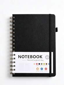 Cuaderno de espiral con líneas para mujeres & hombres, cuaderno para trabajo, toma de notas y suministros de oficina y escuela, A5, cuaderno con encuadernación de doble alambre perfecto para suministros de oficina & hogar y escuela - multicolor - Ver 9