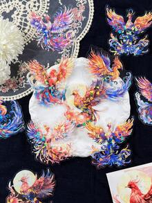 10入/包復古鳳凰主題貼紙，適用手帳DIY拼貼裝飾、剪貼簿、日記本、學校用品 - 鳳凰鳴 - 查看 14