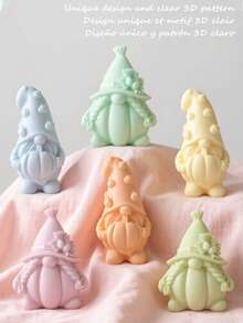 Moule à bougie en silicone en forme de gnome citrouille, style nordique sans visage, convient pour Halloween, Thanksgiving, scènes thématiques d'automne. Matériau doux et facile à démouler, réutilisable, compatible avec la bougie, le plâtre, la résine DIY. Peut être utilisé par les passionnés du fait main et les studios d'artisanat pour créer facilement une décoration d'ambiance pour la maison, des cadeaux de fête et des accessoires de bureau. - Moisissure naine de la citrouille - Voir 2