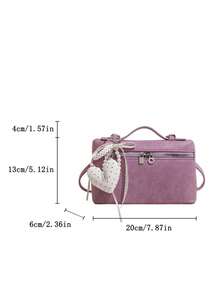 1pc Fashionable Daily Shoulder Bag Korean Ins Style Box Crossbody Bag - Pink - View 8