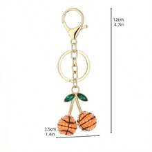 1Pc Daily Resin Sports Ball Cherry Keychain Soccer Basketball Baseball Tennis Rugby Bag Charm Pendant - Multicolor - View 10