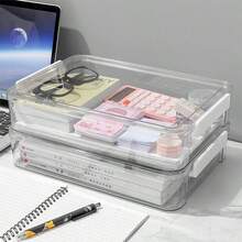 1pc Dust-Proof Desktop Certificate Storage Box, Suitable For A4 Documents And Certificates, Moisture-Proof Document Bag, Used For Record Keeping, Back To School Season, School Supplies - A - View 6