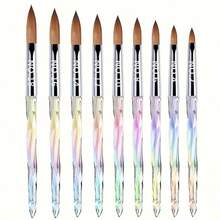 9 Pcs Acrylic Nail Brush Set, Nail Brush For Extension Sculpting And Color Coating Application - Multicolor - View 10