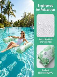 1pc Foldable Dual-Use Inflatable Hammock Net, Water Leisure Lounge Chair, Inflatable Floating Sofa, Adult Summer Pool Beach Party Supplies, Ideal Gift For Pool And Beach Relaxation, Suitable For Mother's Day, Father's Day, Can Be Given To Family And Friends - Multiple Styles - View 4