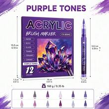 Set Spidol Akrilik Cair Ujung Lembut, Seri 22 Warna Tema, Ujung Kuas Elastis Lembut dengan Garis Halus dan Terkendali, Set Kuas Lukisan Karakter Profesional untuk Siswa, Spidol untuk Menggambar Karakter Animasi DIY, Cocok untuk Kaca, Plastik, Logam, Karton, Kain, dan Berbagai Permukaan Lainnya, Cocok untuk Siswa, Kembali ke Sekolah - MultiWarna - View 13