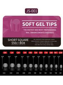 120pcs Full Coverage Short Square Soft Gel Nail Sticker Set, Full Coverage Pre-Shaped Fake Nails With Storage Box, Suitable For Home Manicure, Salon Tools And Supplies - Clear - View 2