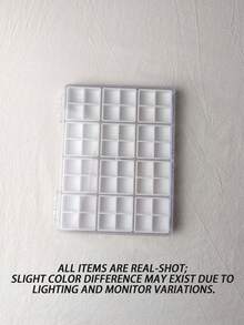 48-Grid Transparent Acrylic Nail Art Rhinestone Storage Box, Dust-Proof Compartment Organizer For Nail Art Decorations, Beads, Gemstones, Jewelry, Nail Salon Supplies, Empty Rhinestone Display Box - Multicolor - View 11