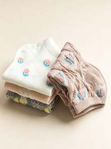 4/9 Pairs Cute Fruit Print Women's Socks, Fresh Macaron Color Cartoon Short Socks, Spring/Summer Daily Versatile Style, White Socks, Summer, Gift For Women - Multicolor - View 7