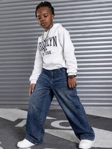 Tween Boys' Denim Long Pants, Spring/Autumn - Dark Wash - View 5