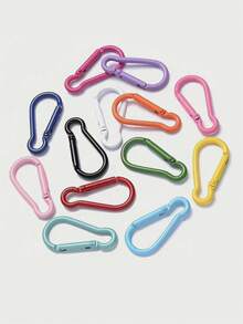 10 piezas de accesorios y clips para llaveros multifunción de aleación de aluminio duradera en colores surtidos - Multicolor - Ver 4