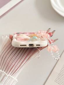 Cartoon Starfish Shell Accessory Painted Oil Wave Edge Print Protective Case With Chain Accessory New Style Compatible With IPhone 17/17 Pro/17 Pro Max/16/16 Pro Max/15/14/XR/7/8/15 Pro Max/13/11/XS Soft Case P12 Anti-Drop Creative Straight Edge Painted - Multicolor - View 2