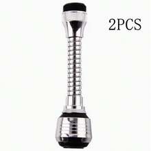 2pcs/1pc 360° Rotatable Faucet Extender - High Pressure, 2 Adjustable Modes (Soft Shower And Powerful Spray), Water-Saving Anti-Splash Design, Suitable For Kitchen And Bathroom Sinks, Tool-Free Installation, Universal Fit - Silver - View 10