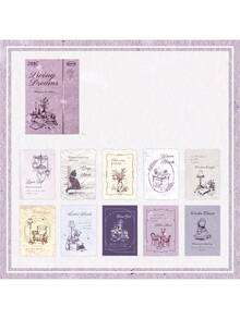 1 Pack 30pcs Vintage Aesthetic Theme Planner Stickers, Creative Art Stickers, DIY Decoration Collage Craft Materials, Holiday Gift, Personalized Scrapbook School Stationery Supplies School Supplies - W.P. - View 15
