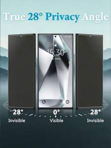 LissKas 3片裝磨砂防窺陶瓷柔性膜，防眩光、防指紋、防窺，適用於 Galaxy A57 A27 S26 S25 S24 Ultra FE / 適用於 17T 15T 14T Pro Poco / Note 13 14 14C 15C 4G 5G / 適用於 iPhone 17 Pro Max，辦公室/地鐵隱私保護，防爆、防刮、無氣泡保護膜，不支援指紋辨識，軟膜 - 黑色 - 查看 5