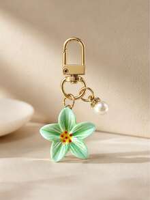 1 pieza/Multi-piezas Colgante de flor de lirio colorida para mujer con incrustación de perla falsa, llavero y adorno para bolso - Multicolor - Ver 13