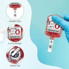 1pc Quicksand Rocking Fun Badge Reel Acrylic Retractable Badge Holder Clip With Swivel Alligator Clip For Nurses, Doctors Teachers RN LPN CNA - 1PC - View 5