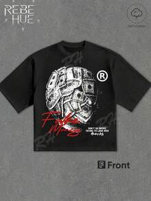VALLY NEW Graphic Tees Men's Y2K Style Printed T-Shirt, Soft And Comfortable, 100% Pure Cotton Fabric, Retro Summer Men's Everyday T-Shirt - Black 5 - View 2