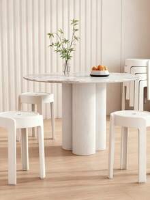 5-Piece Stackable Round Stools For Home Use, Space-Saving, Available In Multiple Color Options; High Load-Bearing Capacity, Anti-Slip And Silent Bottom, Essential Furniture For Living Rooms And Dining Areas - Multicolor - View 5
