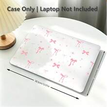 1件裝粉色蝴蝶結UV印花筆電保護殼，透明硬殼保護套，適用於MacBook Air與Pro，耐用塑料 - 查看 4