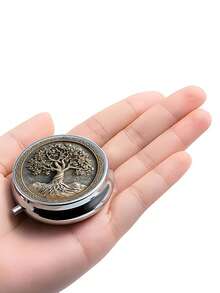 1pc 2D Flat Single-Piece Wallet Pill Box With Celtic Tree Of Life Pattern, Medicine Storage Box, Pill Organizer, Unique Gift, Portable Pill Box - Multicolor - View 2