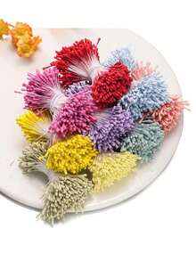 Approx. 400pcs Artificial Flower Stamens, Handmade Floral Decoration Faux Flower Centers, Wedding Accessories, Home DIY Decor Materials, Indoor Scene Props; Suitable For Home, Room, Bedroom, Office, Desk, Pastoral Style Space Arrangement; Compatible With Birthday, Graduation, Wedding, Confession Theme, Mother's Day, Arbor Day, Various Holiday Party Use - Multicolor - View 5