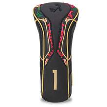 高爾夫球桿頭套保護套，適用於開球木桿、球道木桿、混合桿、推桿、鐵桿，精美刺繡 - 黑色 - 查看 9