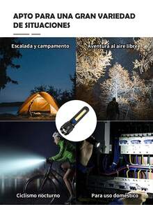 2 Pieces Strong Light LED Flashlight, Multifunctional Portable LED Outdoor Flashlight, With Lithium Battery And High Strength Material, 3 Modes, Multifunctional Zoom Telescopic Light Type-C For Outdoor Use, Suitable For Outdoor Use, Home, Hiking, Cycling, Fishing, Car, Emergency Lighting. - 2 Pieces - View 9