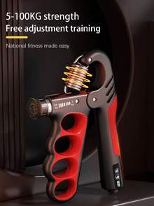 1pc Professional 5-Finger Grip Strengthener For Men, Hand & Arm Muscle Finger Strength Rehabilitation Trainer, Fitness Stress Relief Wrist Exerciser - Red - View 6
