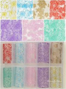 RITANAILDECO RitaNail 10 捲 50cm 組 非黏性美甲轉印紙 Y2K 多色蕾絲新娘風度假美甲 專業沙龍美甲師首選 DIY 美甲材料 - 彩色 - 查看 5