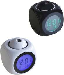 Reloj Despertador Digital con Proyección Giratoria, Pantalla LED, Voz, Repetición y Temperatura, Color Aleatorio - 1 - Ver 5