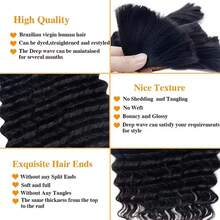 Bulk Braiding Hair Human Hair Deep Wave Unprocessed No Weft Boho Braids Human Hair Bulk Extensions Brazilian Remy Hair - S1 - View 5