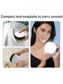 Magnetic Phone Selfie Ring Light With Mirror, Foldable, Adjustable Cold/Warm Light, Suitable For Makeup And Photography, Portable, Type-C Interface - one-size - View 8