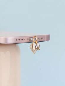 Sparkling Diamond Love Letter Type-C Port Dust Plug Charm For Soft Silicone Dust Protector For E-Readers, Phones, Tablets,Playful Accessory, Laptops Cute Tech Accessory, - White - View 3