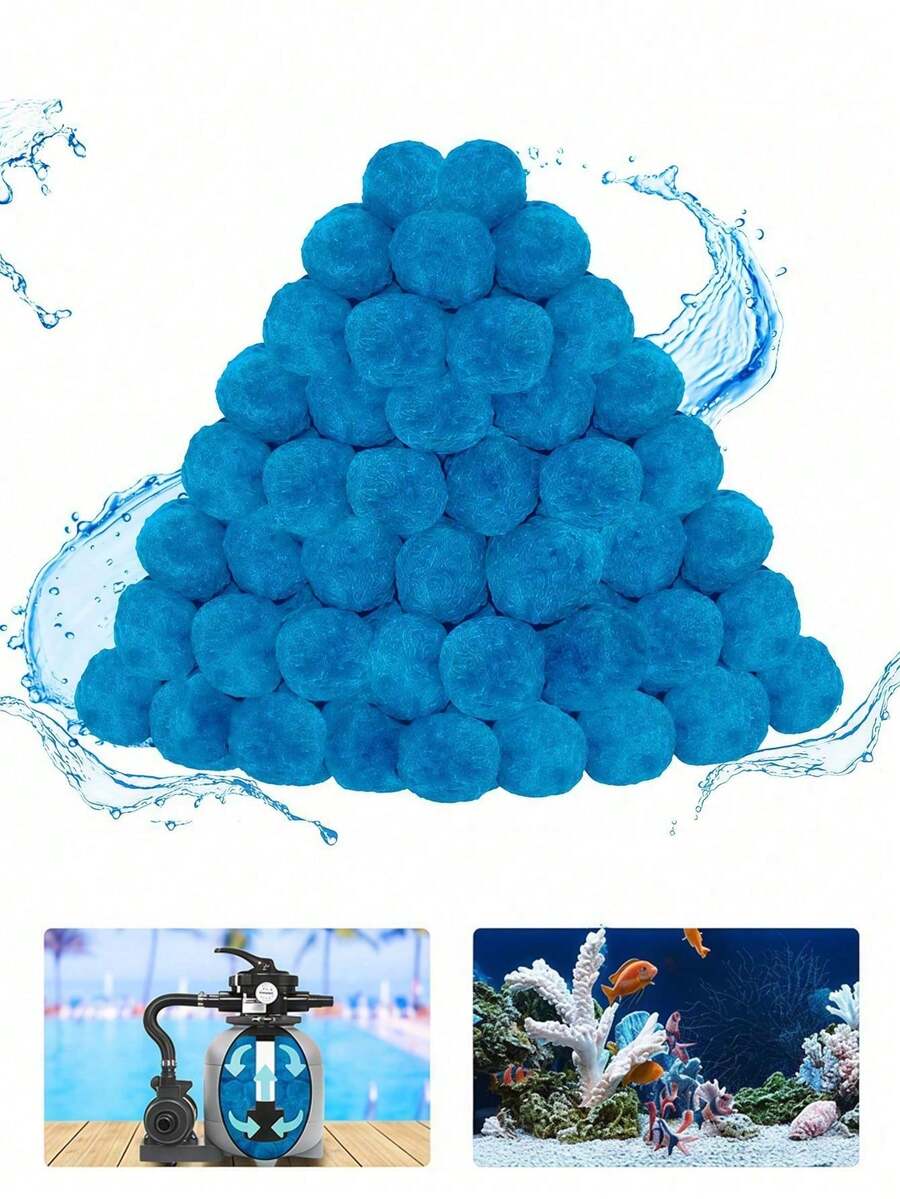 1/2/3pcs Reusable Floating Pool Cleaning Balls, Quick Water Absorption Efficient Cleaning, Suitable For Pool, SPA And Hot Tub, Compatible With Sand Filter System, Absorbs Floating Debris, Oil And Fine Particles, Washable Surface Texture Design - Multicolor - View 1