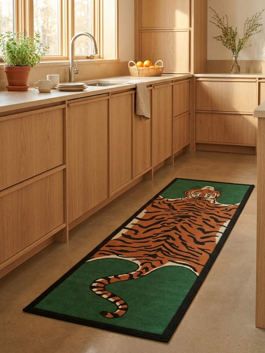 1pc Vintage Minimalist Luxury Jungle Tiger Bauhaus Totem Long Runner ...