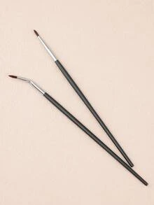 2 PCS Professional Super Thin Angled Liner Eye Brush Brow Contour Makeup Brushes Eyebrow Eyeliner Brush Make Up Tools - Black - View 1