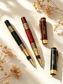 Business Metal Signature Pen, Customizable Engraved Logo, High-End Office Gift Gel Pen, Personalized Small Gift - Round - View 3