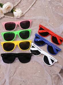 1/10/20 Pairs Black & White Rectangular Fashion Glasses, Customizable Temple, Decorative Lens Accessory For Party - Multicolor - View 2