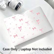 1件裝粉色蝴蝶結UV印花筆電保護殼，透明硬殼保護套，適用於MacBook Air與Pro，耐用塑料 - 查看 6