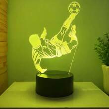 1PC Soccer Night Light, Soccer Sports Style Theme Night Light, Gift For Soccer Lovers, Touch Control Seven-Color Changing, Decorate Room Atmosphere, Desktop Ornament, Soccer Style - Multicolor - View 3