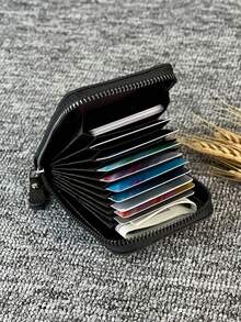 KAIDUCH Stilvoller Kartenhalter für Damen, Business Büro Multifunktions tragbare Vorder-Taschen-Geldbörse Münzbeutel minimalistisches Kartenetui für Damen, Herren Geldbörse - Schwarz - Übersicht 8