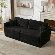 Modern Minimalist Fabric Sofa With Multifunctional Conversion: Comfortable Sofa Bed For Living Rooms, Offices And Studios, Foldable Double Sofa Bed For Small Apartments. - 黑色 - 查看 6