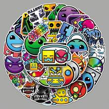 50pcs Geometry Dash Parkour Game Funny MEME Graffiti Gift Stickers, Vinyl Waterproof Stickers, Suitable For Journals, Computers, Scrapbooks, Suitcases, Water Bottles, Phones - Multicolor - View 6