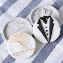 1PC Wedding Dress Suit Mustache Tie Fondant Silicone Mold, Fondant Cake Decorating Tool, Silicone Mold, Candy Cupcake Chocolate Mold, Kitchen Accessories, Baking Tool - View 9