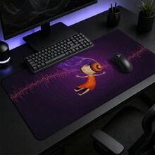Thảm chuột gaming cỡ lớn hình cô gái hoạt hình sóng âm màu tím đeo tai nghe, phong cách nhạc chữa lành, chống trượt, viền may, thảm bàn phím dày cho văn phòng và chơi game - Xem 4