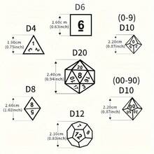 7pcs Transparent Polyhedral Dice Set, Clear Acrylic Role-Playing Game Dice With White Numbers, Multiple Colors Available, Includes Snake Pattern Storage Bag, Suitable For TTRPG Tabletop Games - Multicolor - View 2