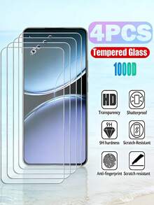 LissKas 4片裝 Galaxy S26 S25 S24、17 16 /Honor、15T/Poco/Note 15 全螢幕覆蓋鋼化玻璃螢幕保護貼，9H 硬度，防指紋 - 無色 - 查看 179