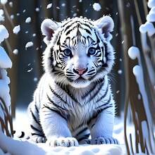 D DIY Diamond Painting Frameless, Handmade Home Decor Beginner Art Kit Diamond Painting Little Tiger In Snow, Diamond Painting Set, Entry-Level Diamond Painting Art Kit. Suitable For Home Living Room, Bedroom And Office Space Wall Decoration. Also Can Be Used As Holiday Theme Creative Activity Gift, Present, Birthday Gift. Compatible With Easter, Mother's Day, Festival, Halloween, Thanksgiving, Christmas - Sets - View 12