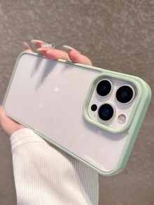 硬殼薄荷綠邊透明手機殼，適用於 iPhone 17 Pro Max/17 Pro/17/16 Pro Max/16/16 Pro/16 Plus/11/15/15 Pro/15 Pro Max/13/14 Pro Max/13 Pro/13 Pro Max/14 Pro/14 Pro Max，不泛黃壓克力材質 - 薄荷綠 - 查看 9